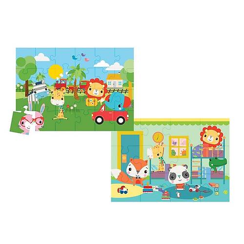 13406 KS Fisher-Price Baby Puzzle - Railway & Bedtime / 12+24 Para Puzzle / +4 ya