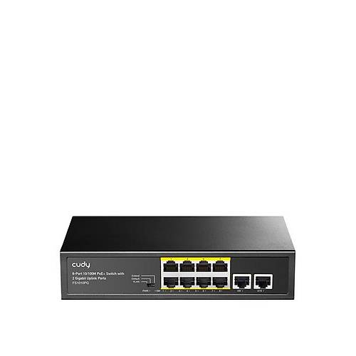 CUDY 8Port 10/100M PoE+2GB Up 80W Switch