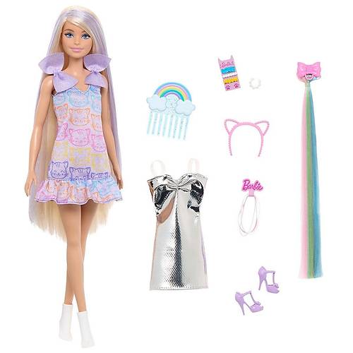 JCT72 Barbie Upuzun Muhte�em Sa�l� Bebek - Sa� Tasar�m Oyun Seti