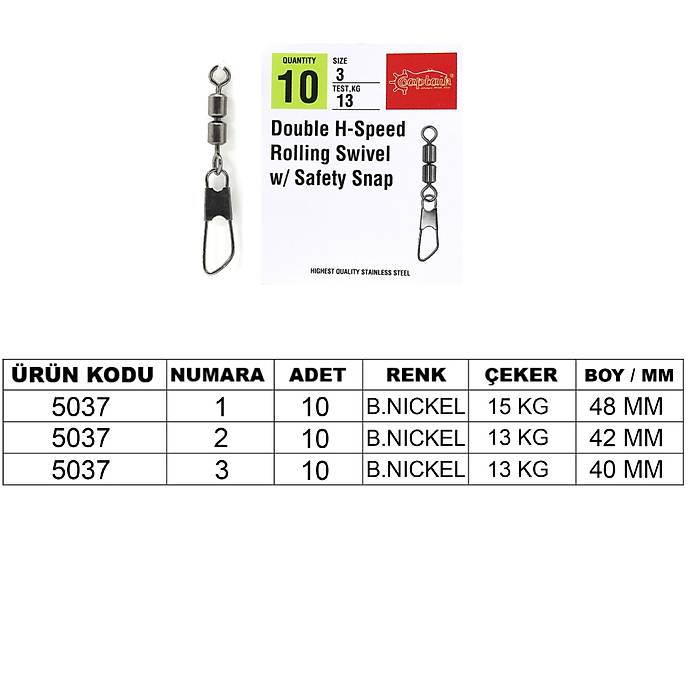 Captain 5037 Double Frdndl Speed Klips 10'lu Paket Black Nikel