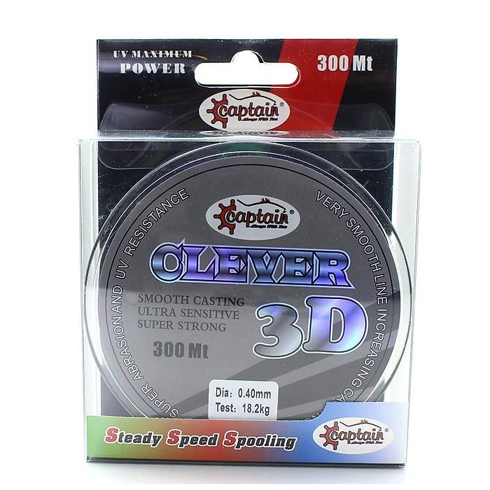 Captain Clever 3D Smooth300mt Monofilament Misina Black Kamou