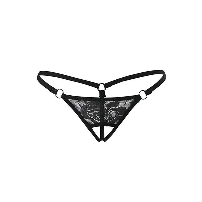 Siyah Dantelli zel Blgesi Ak G-string Tm1167