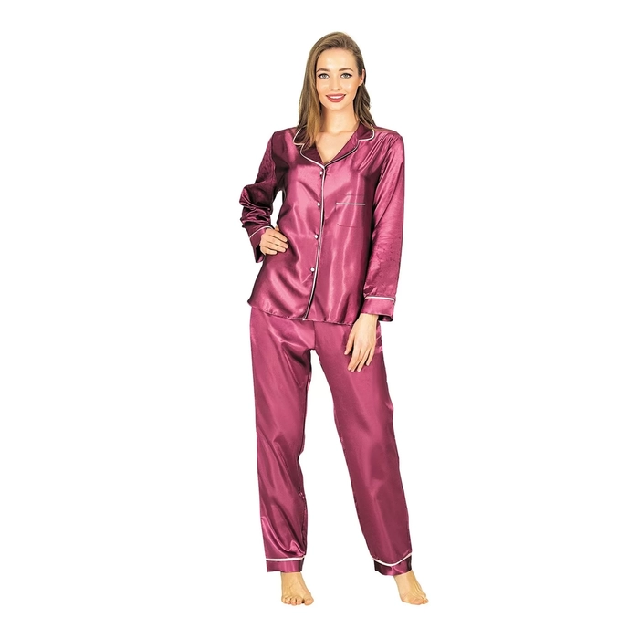 Mor Saten Pijama Takm - 1613