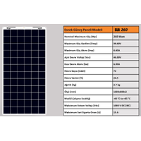 260 Watt Sunpower Esnek Gne Paneli 160x800 mm