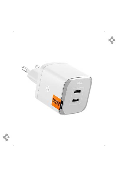 Spigen ArcStation Pro GaN 452 45W 2 Port USB-C G�� Adapt�r� Beyaz ACH05155