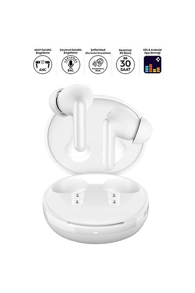 Spigen Audio SA-TW S10 Anc Kablosuz Tws Kulaklk Beyaz ASD07962