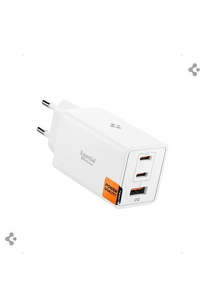 Spigen Essential Wall Charger 67W USB-C + USB-A 3 Port H�zl� �arj Adapt�r�  - ACH08710