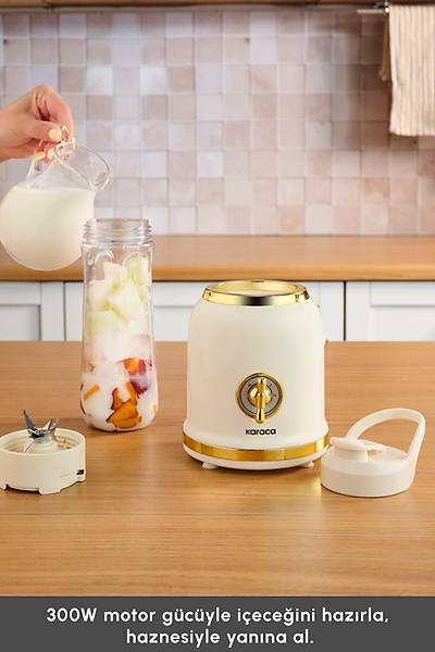 Karaca Retro Personal Ki�isel Smoothie Blender Cream