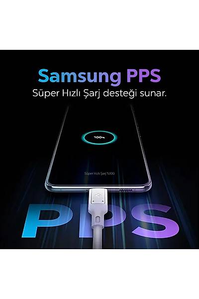 Spigen Essential 30000 mAh 30W USB-C + USB-A Giri� / ��k�� H�zl� �arj 3 Portlu Powerbank Siyah ABA09435