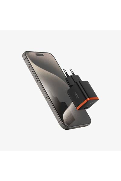 Spigen 30W USB-C Ultra Mini Hzl arj Aleti Samsung PPS / Is Drc GaN Destekli Akm Korumal G Adaptr ACH08448 Siyah