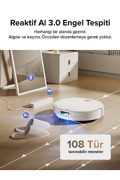 Roborock QRevo CurvX Ak�ll� Robot S�p�rge Beyaz