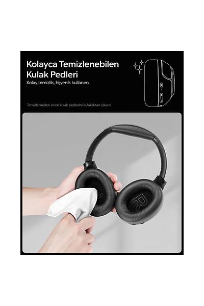 Spigen Audio SA-HP P10 Anc Kablosuz Kulakst Kulaklk Siyah ASD09691