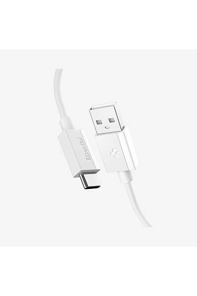 Spigen Essential 1M USB-A to USB-C 60W Kablo ACA08715 Beyaz