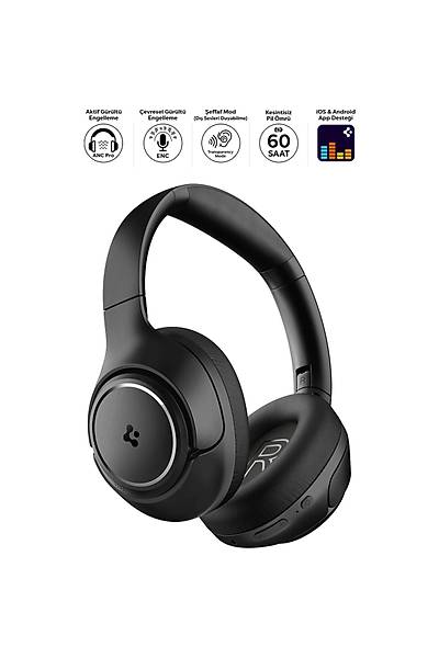 Spigen Audio SA-HP P10 Anc Kablosuz Kulakst Kulaklk Siyah ASD09691