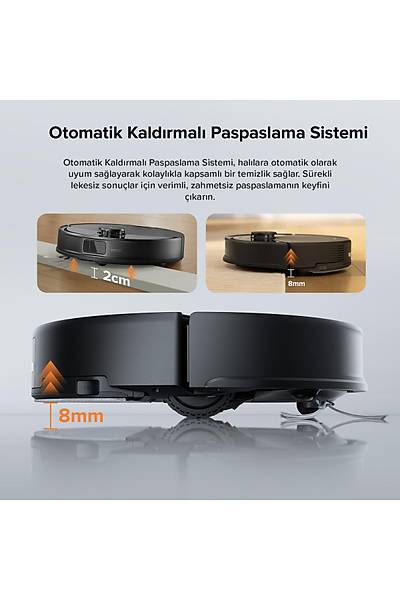 Roborock Vacuum Q8 Max Pro Robot S�p�rge Siyah