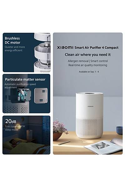 Xiaomi Smart Air Purifier 4 Compact Hava Temizleyici White