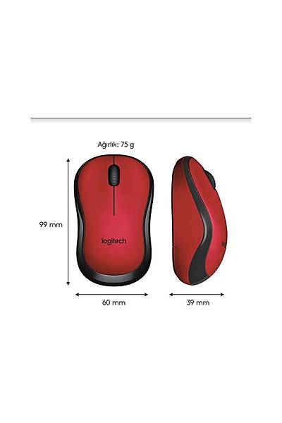 Logitech M220 Kablosuz Sessiz Mouse Kýrmýzý(Resmi Distribütör Garantili)