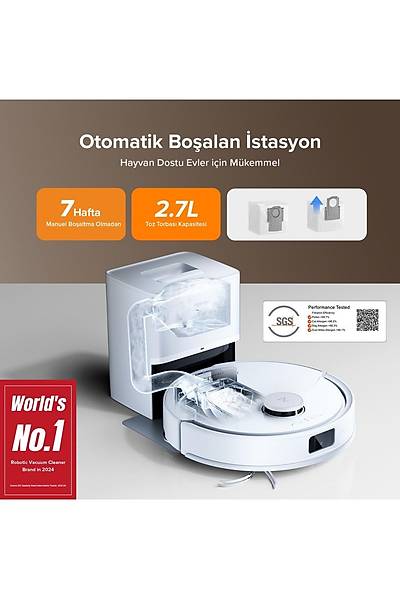 Roborock Vacuum Q8 Max Pro Plus Robot Sprge Beyaz