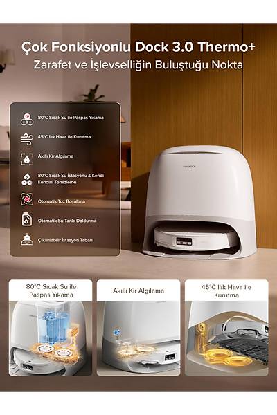 Roborock QRevo CurvX Ak�ll� Robot S�p�rge Beyaz