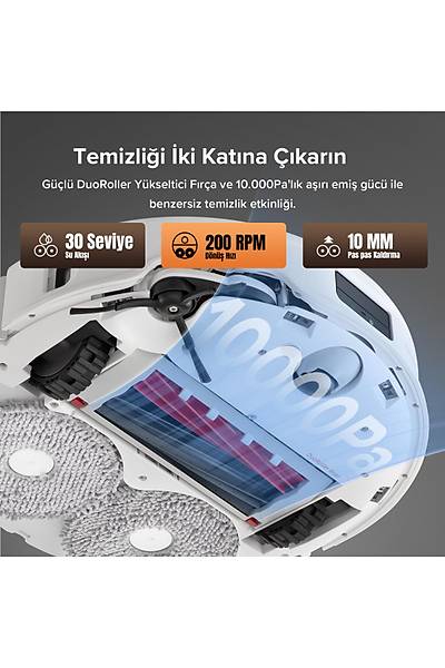 Roborock QRevo Master ��p Istasyonlu Ak�ll� Robot S�p�rge - Beyaz