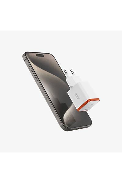 Spigen 30W USB-C Mini Hzl arj Aleti Samsung PPS GaN Destekli Akm Korumal G Adaptr Type-C White
