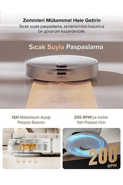 Roborock QRevo CurvX Ak�ll� Robot S�p�rge Beyaz