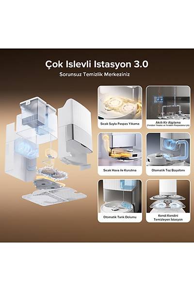 Roborock QRevo Master ��p Istasyonlu Ak�ll� Robot S�p�rge - Beyaz