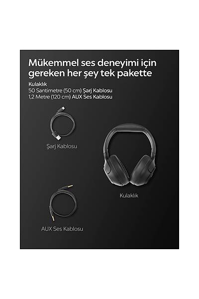 Spigen Audio SA-HP P10 Anc Kablosuz Kulakst Kulaklk Siyah ASD09691