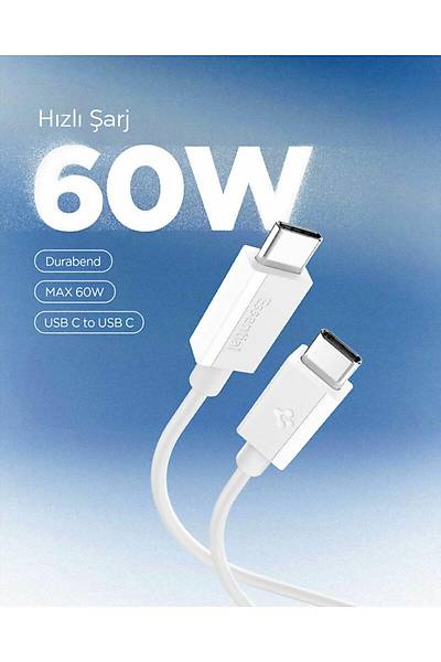 Spigen Essential 1M USB-C to USB-C 60W Kablo ACA08717 Beyaz