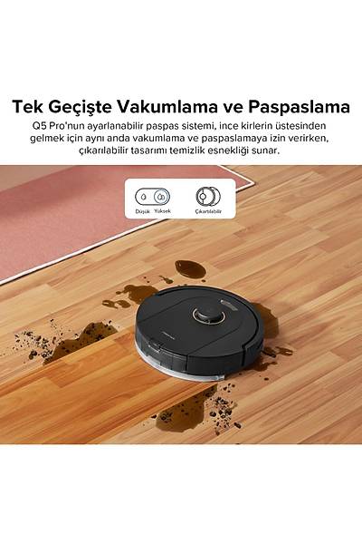 Roborock Q5 Pro Siyah Robot Sprge