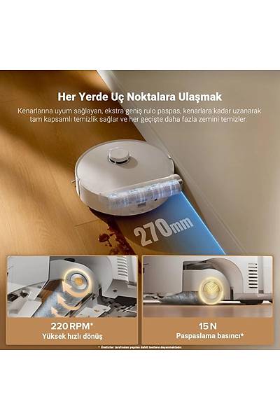 Qrevo Curv 2 Flow Ak�ll� Robot S�p�rge 20.000 Pa D�z Zemin ��in Ak�ll� Kontrol