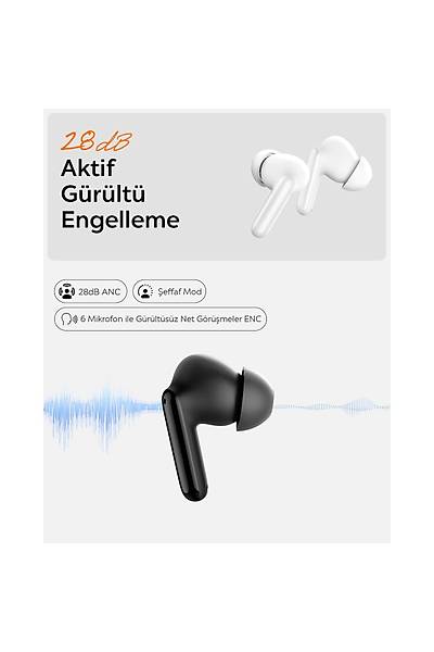 Spigen Audio SA-TW S10 Anc Kablosuz Tws Kulaklk Beyaz ASD07962