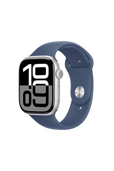 Apple Watch Series 10 Gps 42MM Silver Aluminium Case With Denim Sport Band - S/M MWWA3TU/A