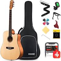 Donner DAD-140C Dreadnought Akustik Gitar Paketi (Natural)