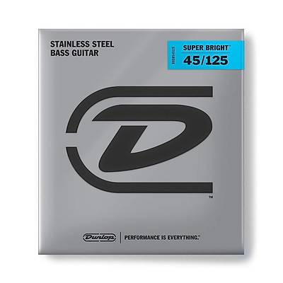 Jim Dunlop DBSBS45125 Super Bright Stainless Steel 5 Telli Bas Gitar Teli (45-125)