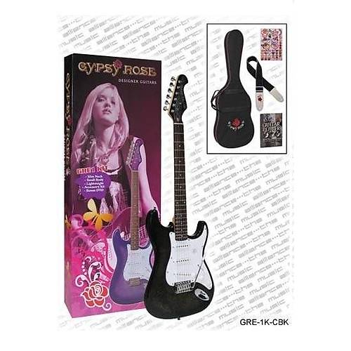 VALENCIA GRE1KCBK ELEKTRO GİTAR GYPSY ROSE SET SİYAH / HEDİYELİ