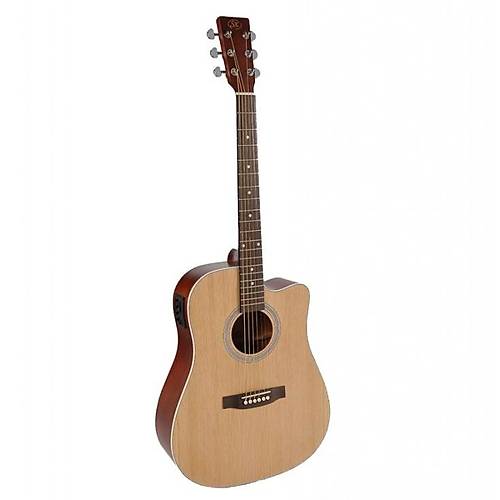 SX SD204CE Cutaway Elektro Akustik Gitar / KILIF+ASKI+ARA KABLO