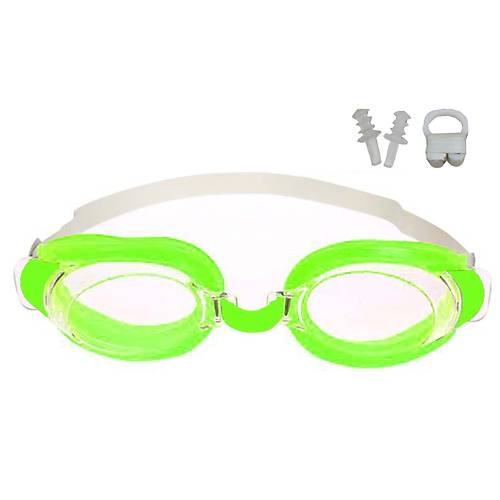 Çocuk Yüzücü Gözlüğü LG09 Kulak Burun Tıkaç Hediyeli Yeşil