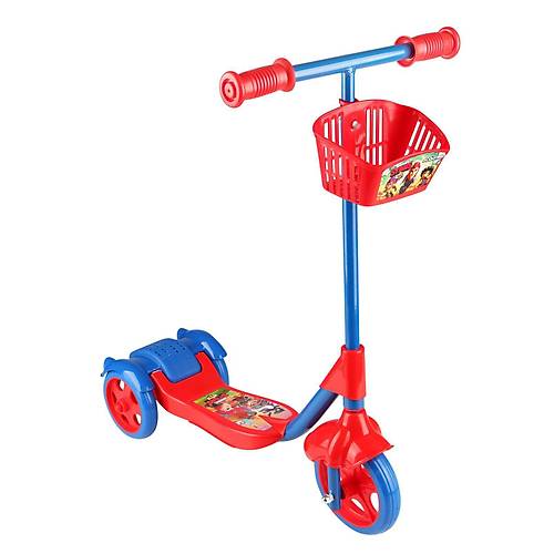 ocuk Scooter Silikon 3 Tekerlekli Frenli Scooter Mavi