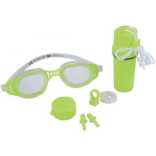 Çocuk Yüzücü Gözlüğü-Tıkaç Seti-Saklama Kabı Hediyeli LG26002 Yeşil