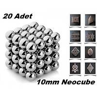 Neocube 10mm, 20 Parça Neodyum Mýknatýs Hobi Seti - 1. Kalite Büyük Boy Küre Mýknatýslar