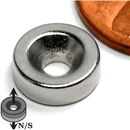18x5 mm, Yuvarlak, Havşalı, Neodyum Mıknatıs, Güçlü Magnet, (Çap:18mm, Kalınlık:5mm)
