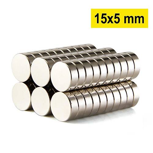 15×5 mm, Yuvarlak Neodyum Mıknatıs, Güçlü Magnet, (Çap: 15 mm, Kalınlık: 5 mm)