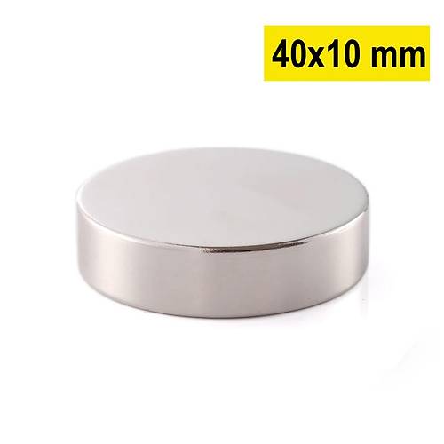 40×10 mm, Yuvarlak Neodyum Mıknatıs, Güçlü Magnet, (Çap: 40 mm, Kalınlık: 10 mm)