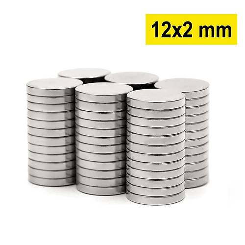 12×2 mm, Yuvarlak Neodyum Mıknatıs, Güçlü Magnet, (Çap: 12 mm, Kalınlık: 2 mm)