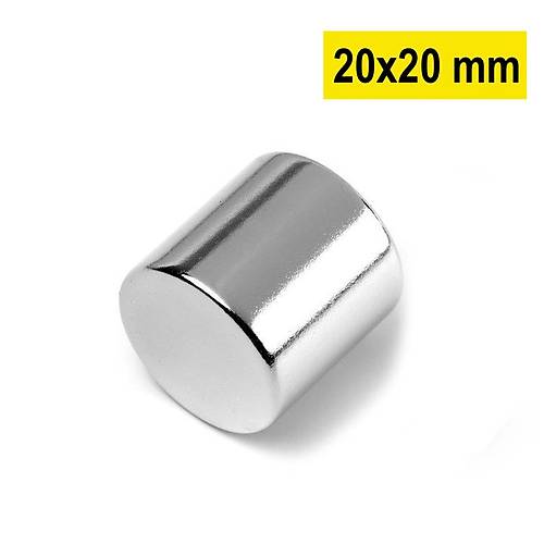 20×20 mm, Yuvarlak Neodyum Mıknatıs, Güçlü Magnet, (Çap: 20 mm, Kalınlık: 20 mm)