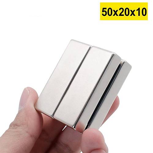 50x20x10 mm, Köşeli Neodyum Mıknatıs, Güçlü Magnet, (Boy:50mm, En:20mm, Kalınlık:10mm)