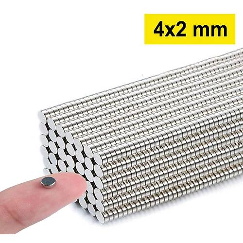 4×2 mm, Yuvarlak Neodyum Mıknatıs, Güçlü Magnet, (Çap: 4 mm, Kalınlık: 2 mm)