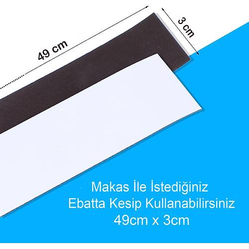 Silinebilir, Etiketlik Magnet, Raf Mıknatısı, Esnek, Şerit, Etiket Mıknatısı, En: 3 cm, Boy: 49 cm