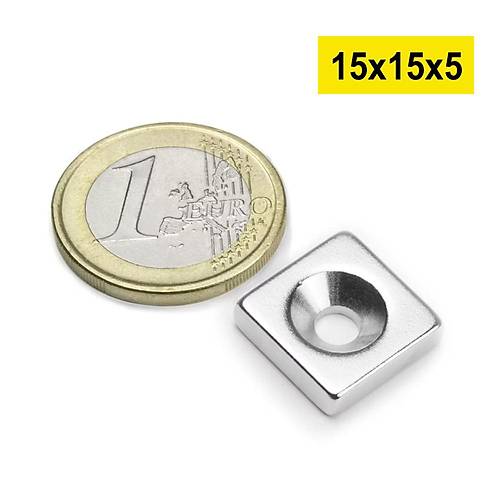 15x15x5 mm, Keli, Haval, Neodyum Mknats, Gl Magnet, (Boy:15mm, En:15mm, Kalnlk:5mm)